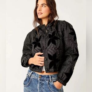 Free People Women’s Large NWT Black Quinn Quilted Jacket